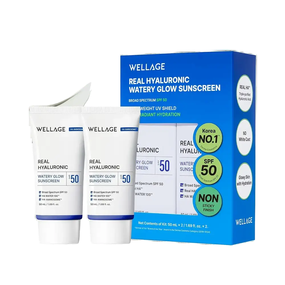 Wellage Real Hyaluronic Watery Glow Sunscreen SPF 50
