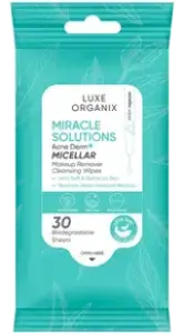 Luxe Organix Miracle Solutions Acne Derm Micellar Makeup Remover Wipes