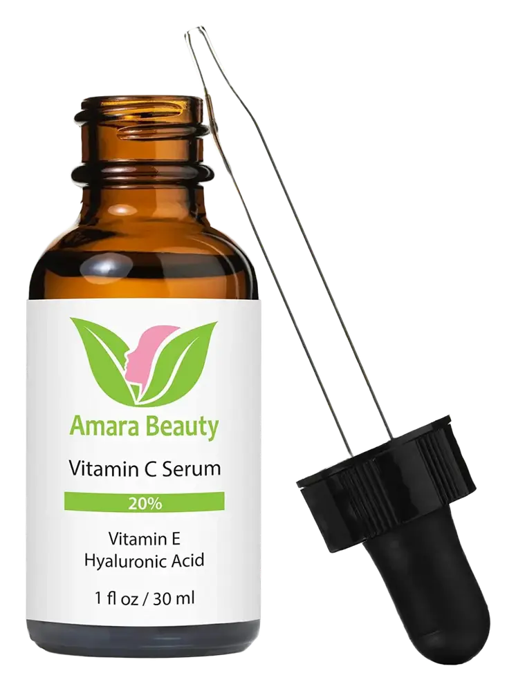 Amara Beauty Vitamin C Serum for Face 20% with Hyaluronic Acid & Vitamin E