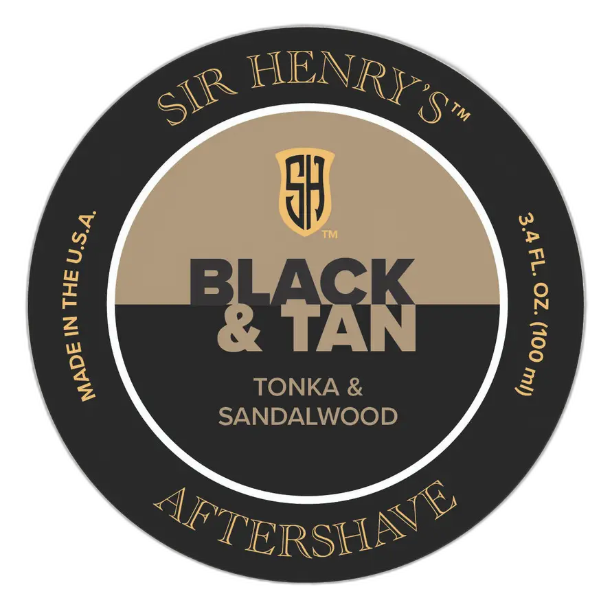 Sir Henry's Aftershave Splash Black & Tan Tonka & Sandalwood
