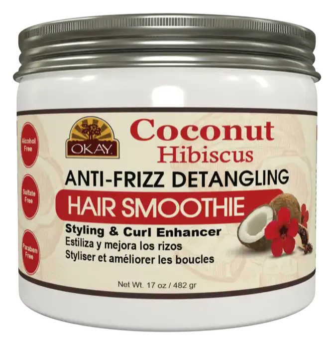 Okay Pure Naturals Coconut Hibiscus Anti-Frizz Detangling Hair Smoothie