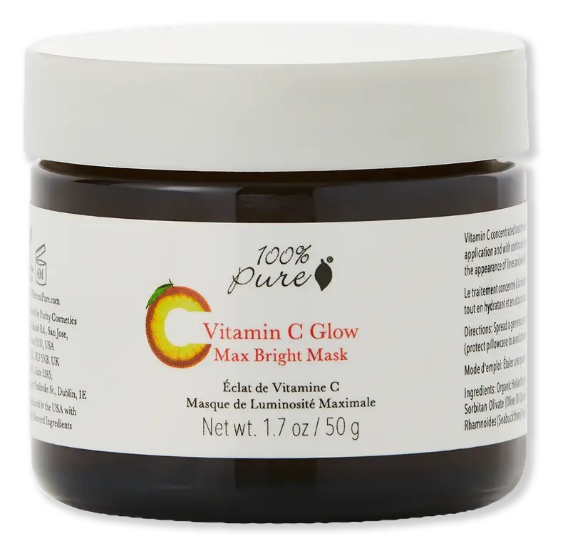100% Pure 18.3% Active Ingredients Vitamin C Glow Max Bright Mask