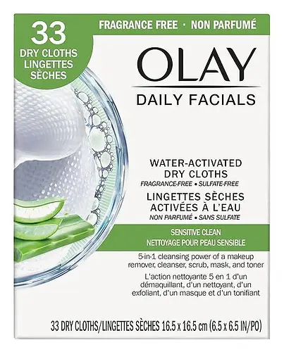 Olay Daily Facials Water-Activated Dry Cloths Sensitive