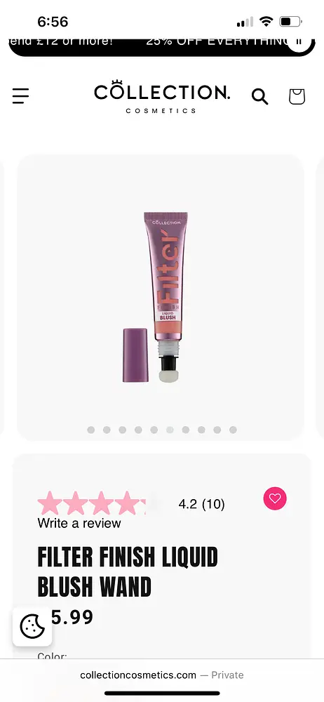 Collection Cosmetics Filter finish liquid blush