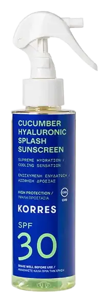 KORRES Cucumber & Hyaluronic SPF30 Splash Face & Body Sunscreen