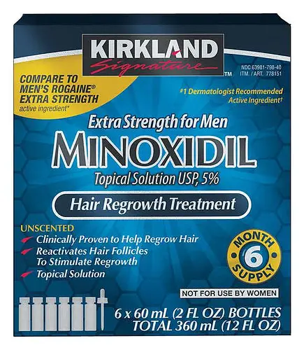 Kirkland Signature Extra Strength 5% Topical Solution Hair Loss & Regrowth Treatment for Men