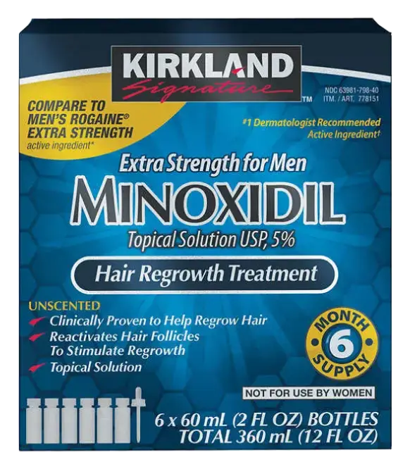 Kirkland Signature Extra Strength 5% Topical Solution Hair Loss & Regrowth Treatment for Men