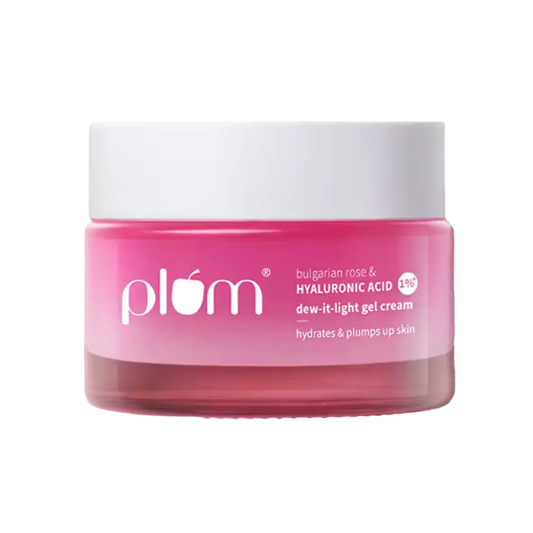 Plum Goodness Bulgarian Rose & 1% Hyaluronic Acid Dew-It-Light Gel Cream