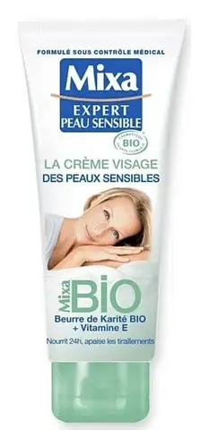 Mixa La Crème Visage Des Peaux Sensibles Beurre De Karité Bio + Vitamine E