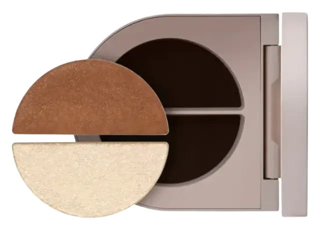 Rose Inc Satin & Shimmer Duet Powder & Cream Eyeshadow Cocoa/White Gold Shimmer