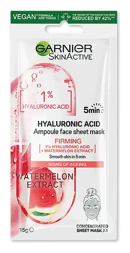 Garnier 1% Hyaluronic Acid + Watermelon Firming Ampoule Sheet Mask