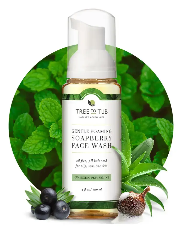 Tree to Tub Gentle Foaming Soapberry Face Wash Awakening Peppermint