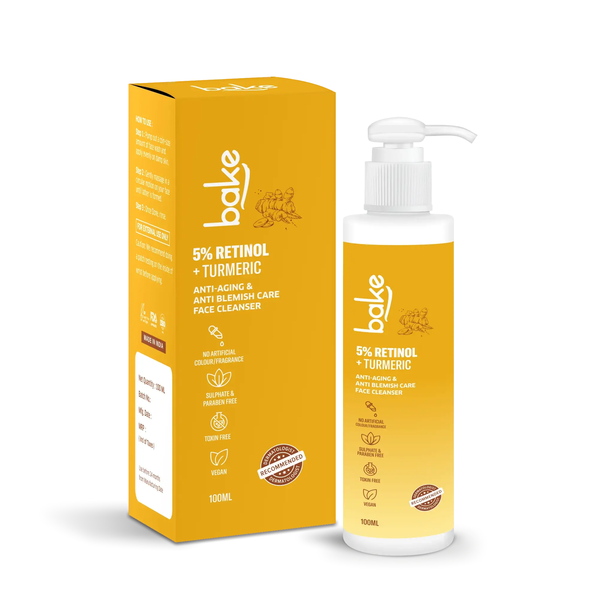 Bake 5% Retinol + Turmeric Face Cleanser