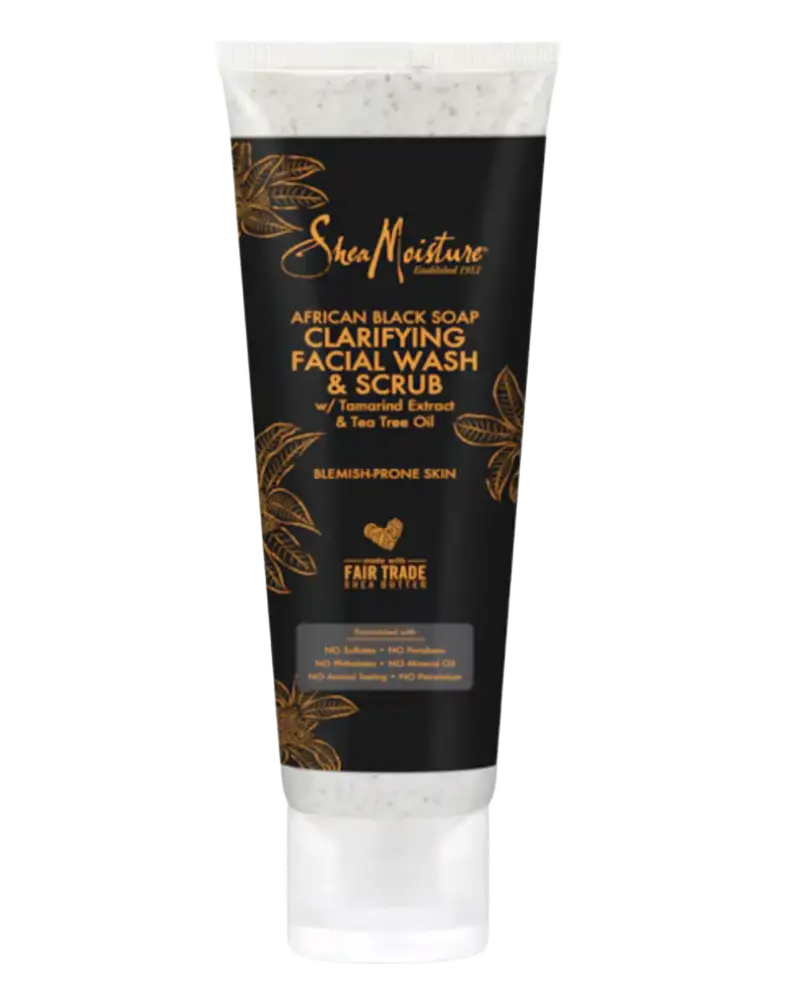 Shea Moisture African Black Soap Clarifying Facial Wash & Scrub