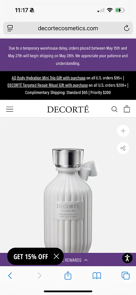 Decorte Kimono Rin Perfumed Body Lotion