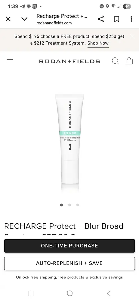 Rodan + Fields Recharge Protect + Blur