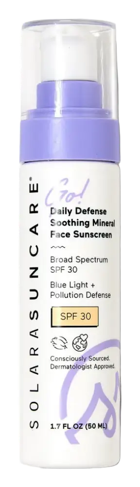 Solara Suncare Go! Daily Defense Soothing Mineral Face Sunscreen SPF 30