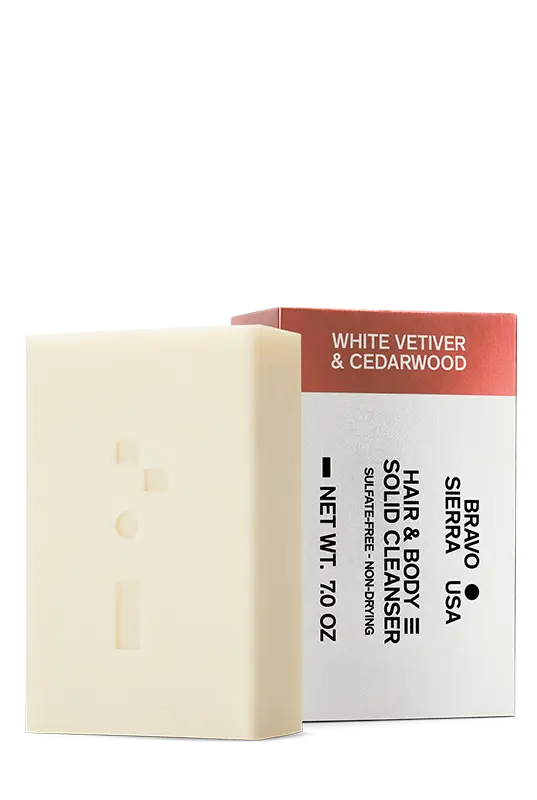 Bravo Sierra Hair & Body Solid Cleanser White Vetiver & Cedarwood