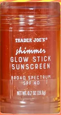 Trader Joe's Shimmer Glow Stick Sunscreen SPF 40