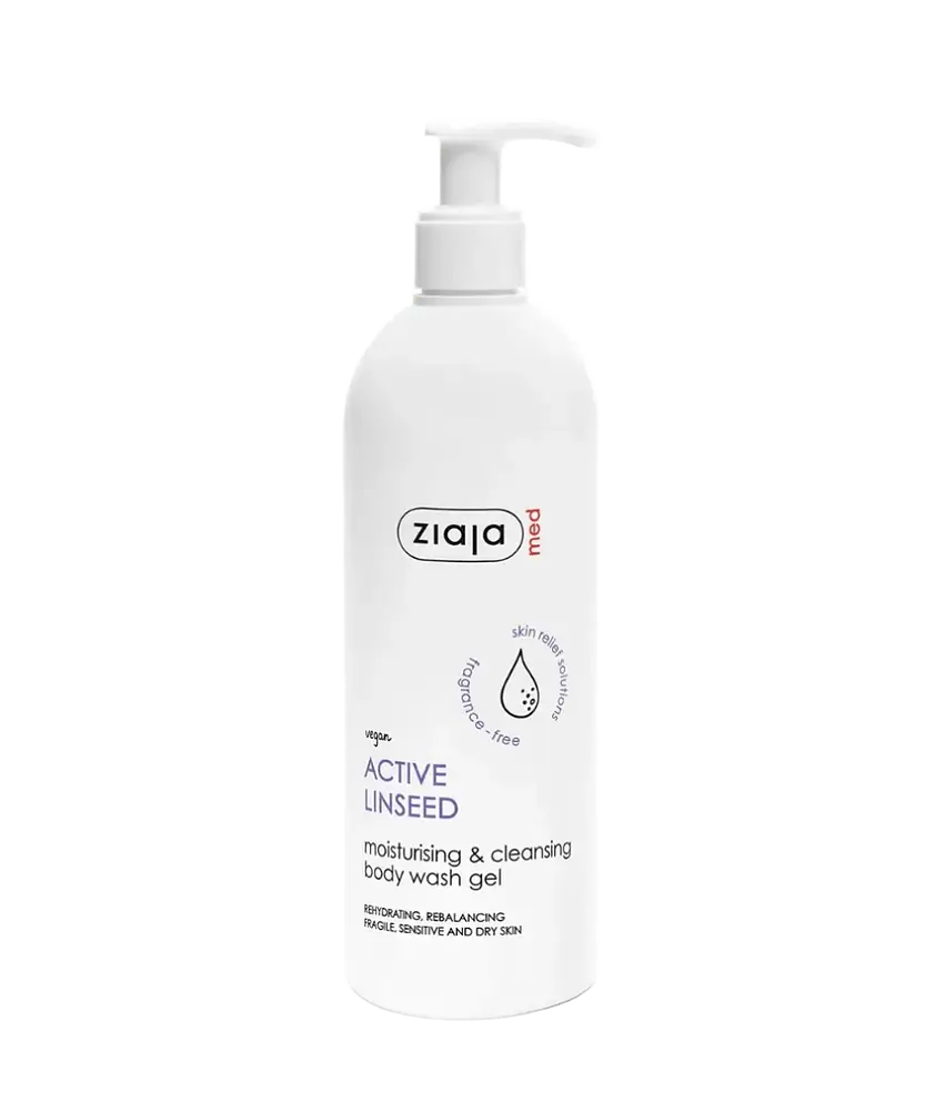 Ziaja Med Active Linseed Moisturising & Cleansing Body Wash Gel