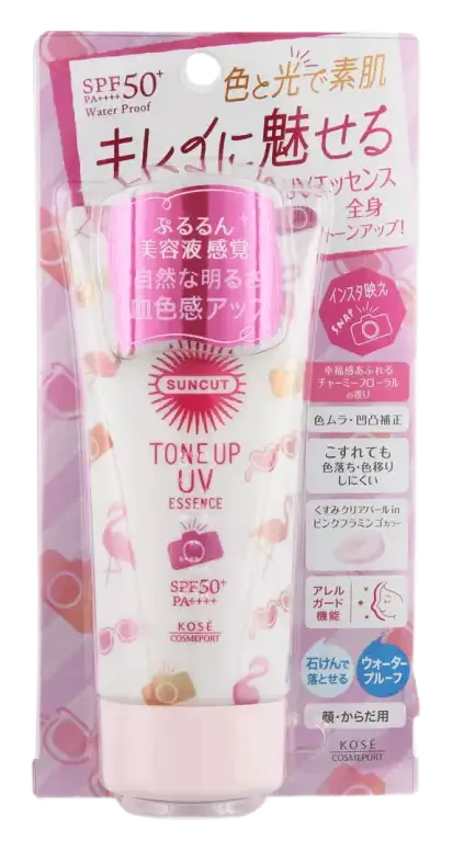 Kosé Suncut Tone Up UV Pink Flamingo Essence Sunblock SPF 50+ PA++++