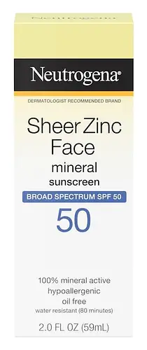 Neutrogena Sheer Zinc Face Mineral Sunscreen SPF 50