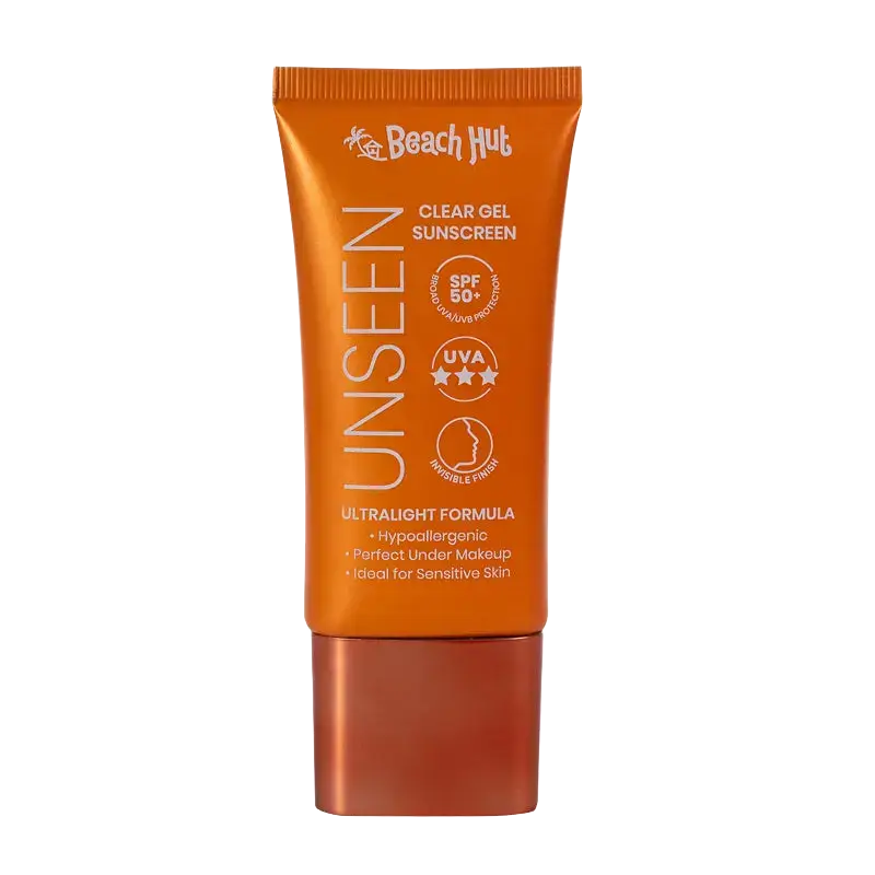 Beach Hut Unseen Clear Gel Face Sunscreen SPF 50+