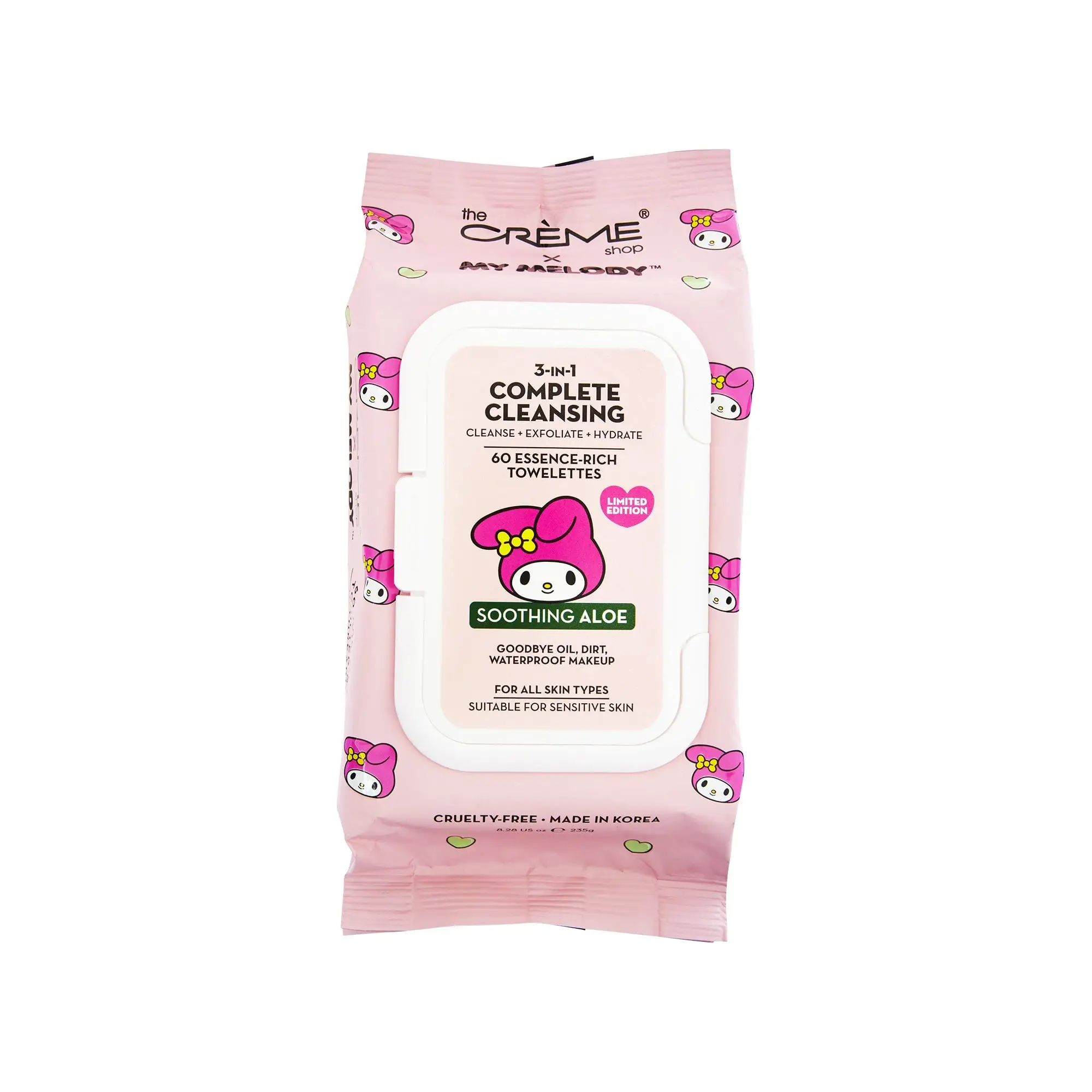 The Creme Shop My Melody 3-In-1 Complete Cleansing Essence Rich Towelettes Soothing Aloe