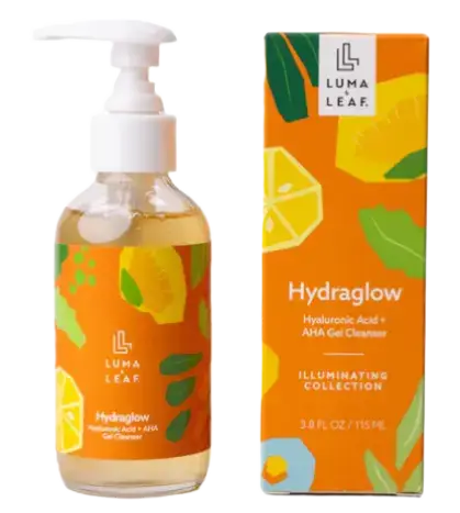 Luma and Leaf Hydraglow Hyaluronic Acid + AHA Gel Cleanser