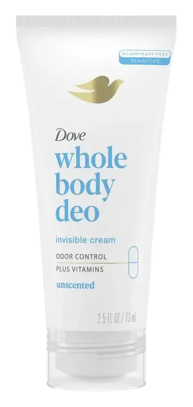 Dove Whole Body Deodorant Invisible Cream Unscented