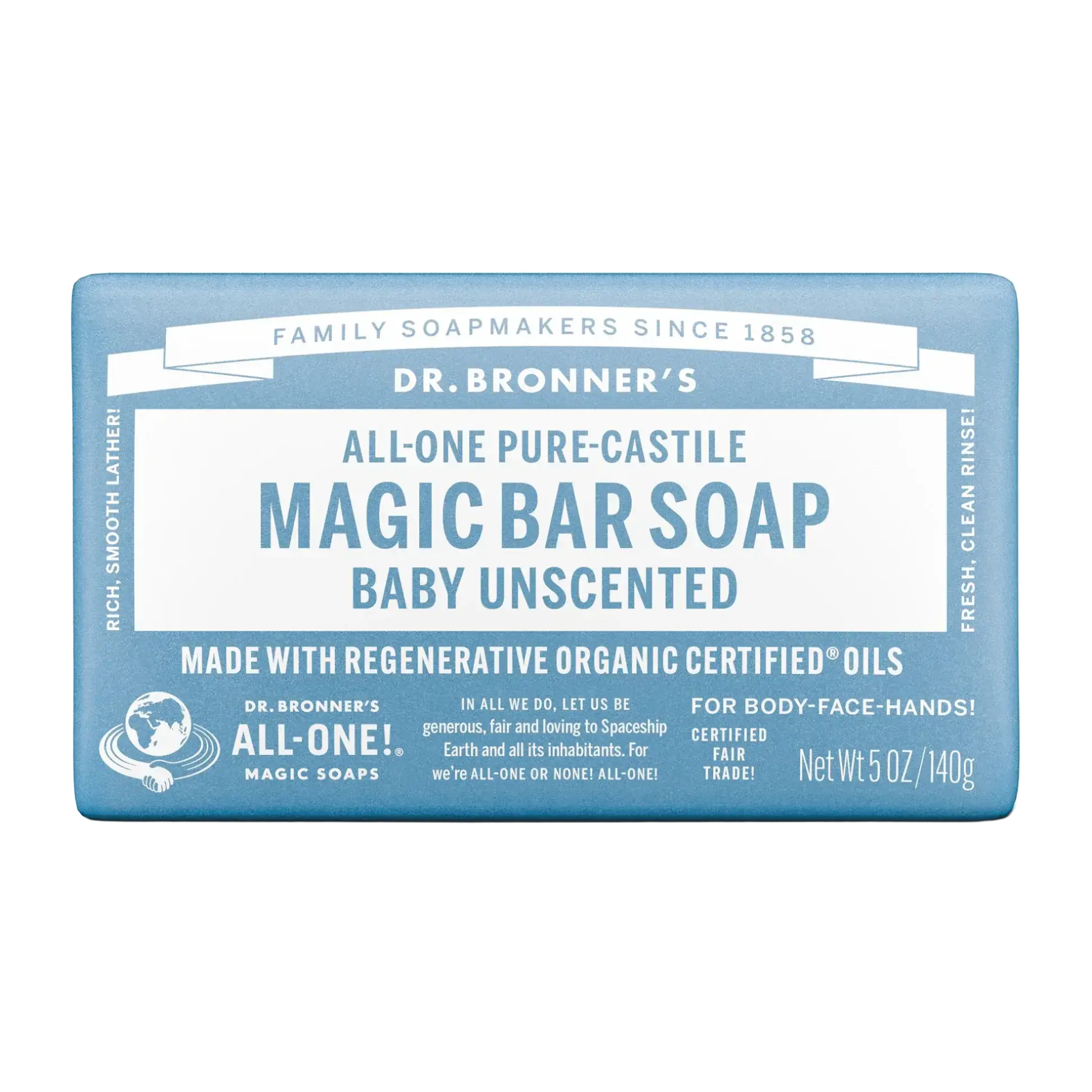 Dr. Bronner's Pure-Castile Magic Bar Soap Baby Unscented