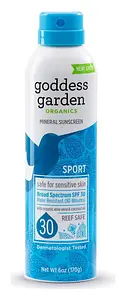 Goddess Garden Sunny Sport Spray Natural Sunscreen SPF 30 Scent Free