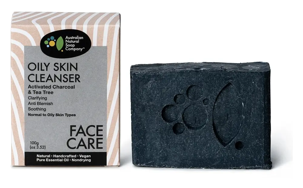 The Australian Natural Soap Company Oily Skin Cleanser Activated Charcoal & Tea Tree