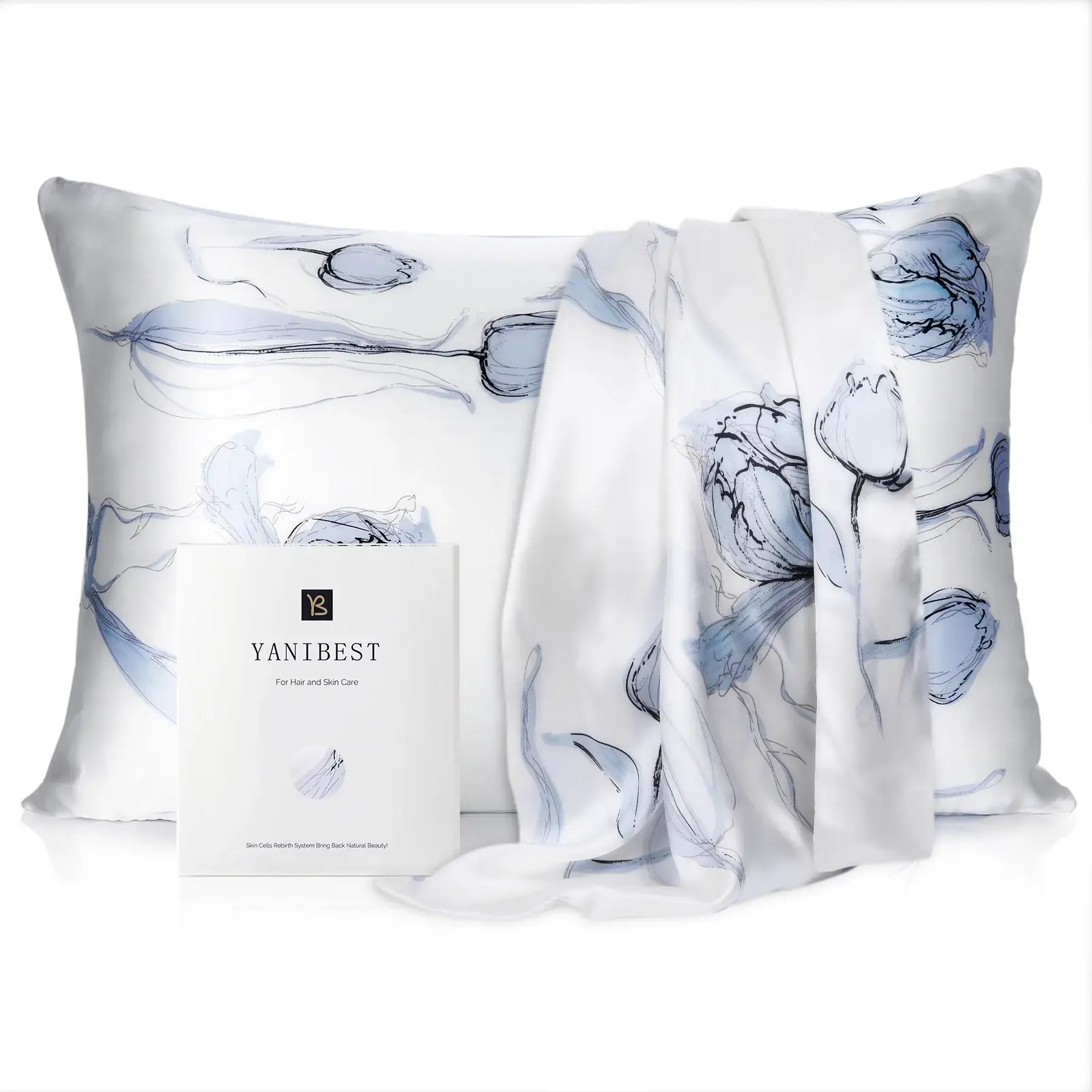 Yanibest 22 Momme Silk Luxury Pillowcase Aquatic Plant