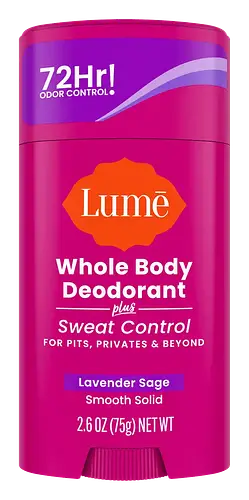 Lume Solid Stick Deodorant + Sweat Control Lavender Sage