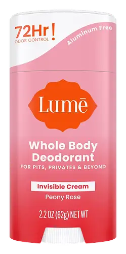 Lume Whole Body Deodorant Invisible Cream Stick Peony Rose