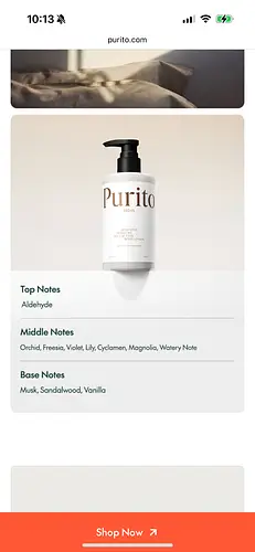 PURITO Luminous Moisture Shea Butter Body Lotion Cotton Dreamlight