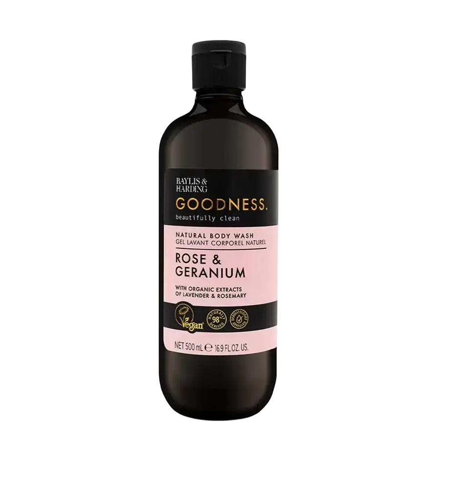 Baylis & Harding Goodness Natural Body Wash Rose & Geranium