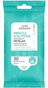 Luxe Organix Miracle Solutions Acne Derm Micellar Makeup Remover Wipes