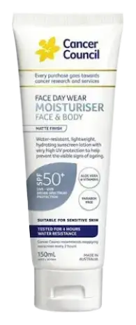 Cancer Council Face Day Wear Moisturiser Water Resistant SPF 50+