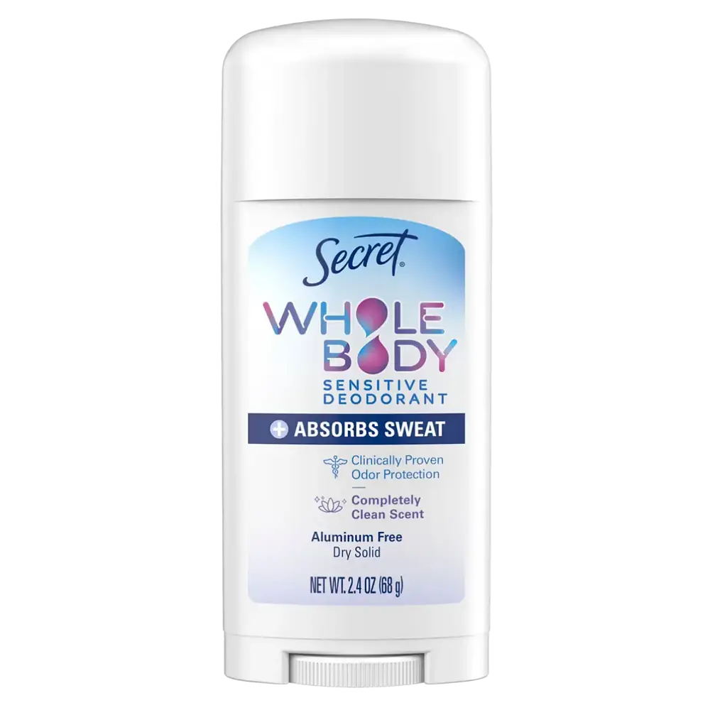Secret Whole Body Sensitive Aluminum Free Dry Feel Deodorant Stick Completely Clean