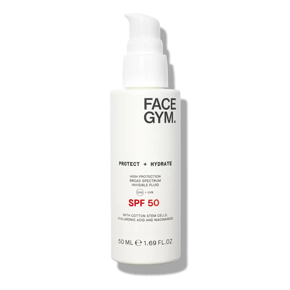 Face Gym Protect + Hydrate Broad Spectrum Invisible Fluid SPF 50