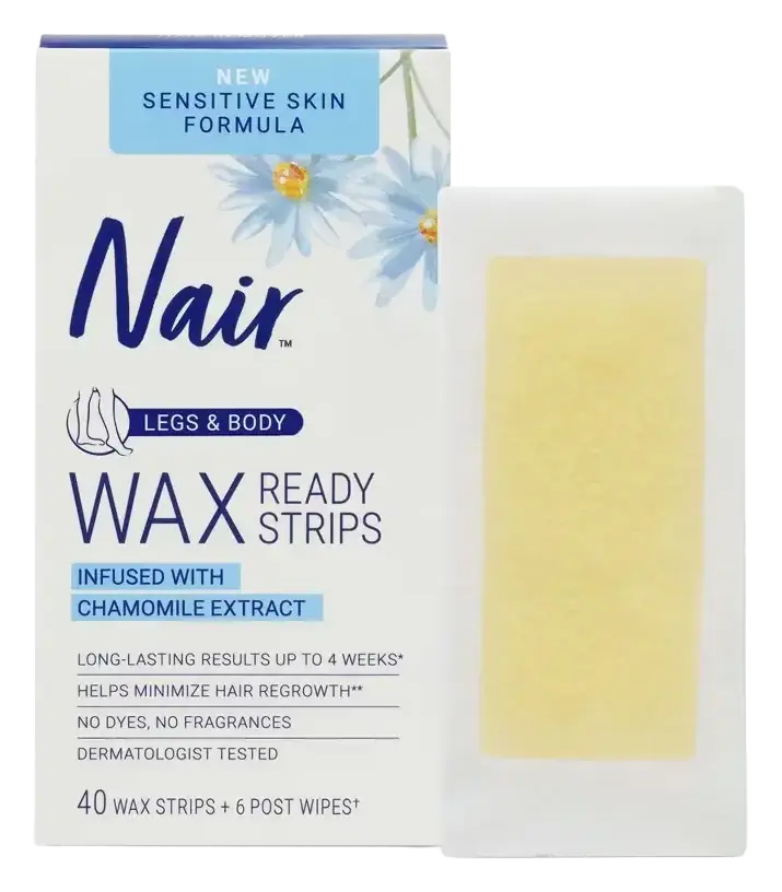 Nair Wax Ready Strips With Chamomile  Extracts Legs & Body