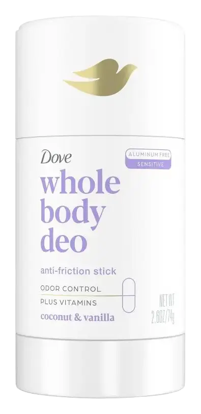 Dove Whole Body Deodorant Anti-Friction Stick Coconut & Vanilla