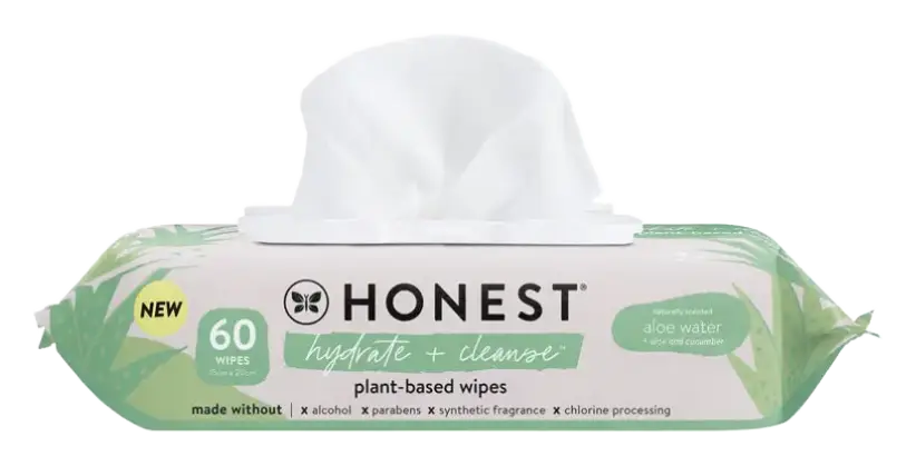 Honest Beauty Hydrate + Cleanse Plant-Based Wipes