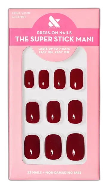 Olive & June Tab Press-Ons Extra Short Mulberry