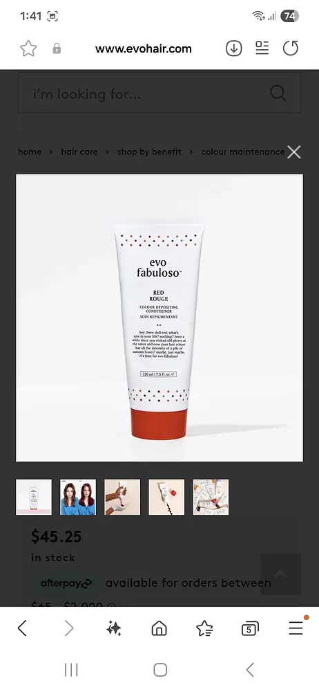 Evo fabuloso red colour depositing conditioner