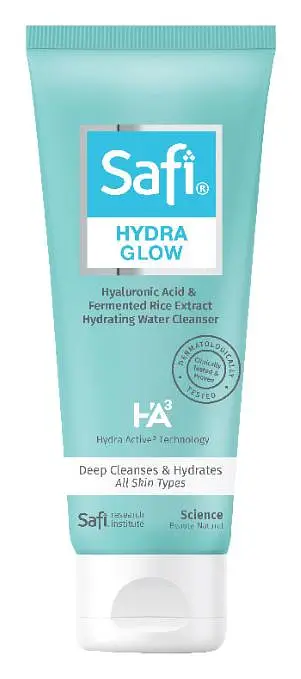 Safi Hydra Glow HA3 Hyaluronic Acid and Fermented Rice Extract Hydrating Water Cleanser