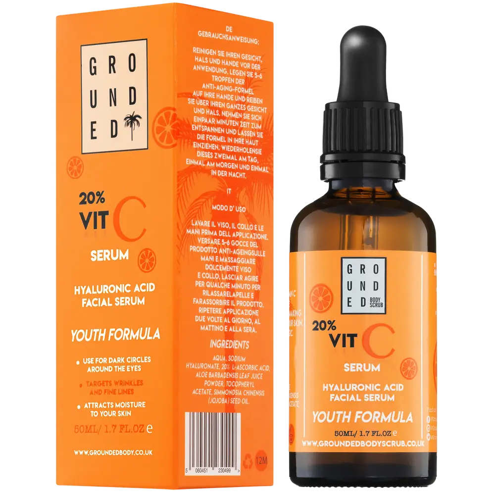Grounded 20% Vit C Hyaluronic Acid Facial Serum