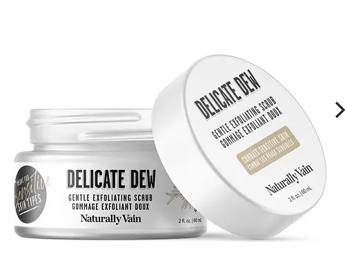 Naturally Vain Delicate Dew: Gentle Exfoliating Face Scrub for Sensitive Skin